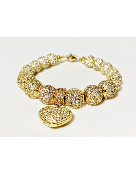 Gold Cz Pave Love Bracelet 