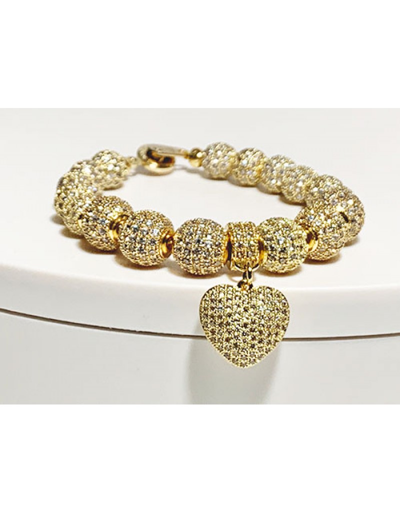 Gold Cz Pave Love Bracelet 