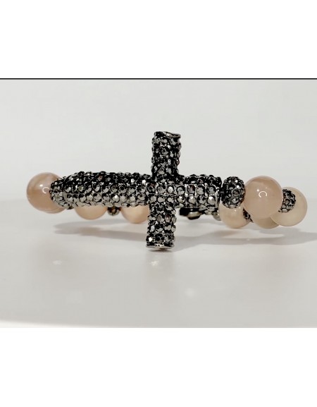 Sunstone Pave Cross Bracelet